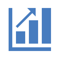 Bar graph going up icon