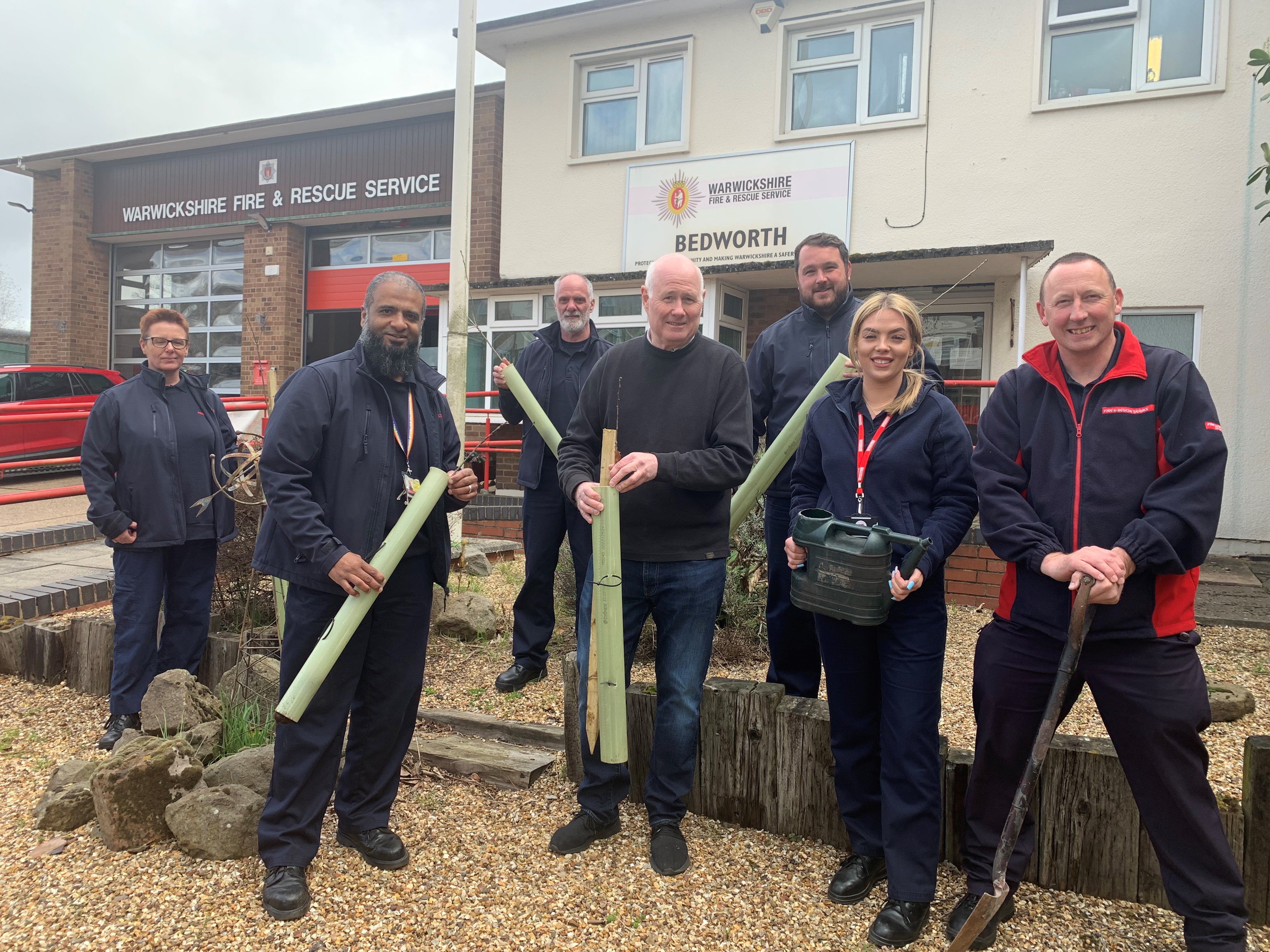 Warwickshire Fire and Rescue Service get involved with planting trees to mark The Queen’s Platinum Jubilee