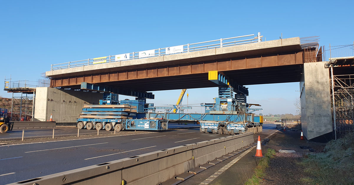Impressive bridge deck move marks important milestone for Stoneleigh Junction improvements