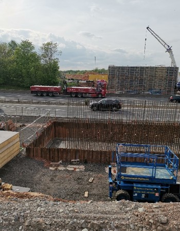 Construction work on the A46 bridge