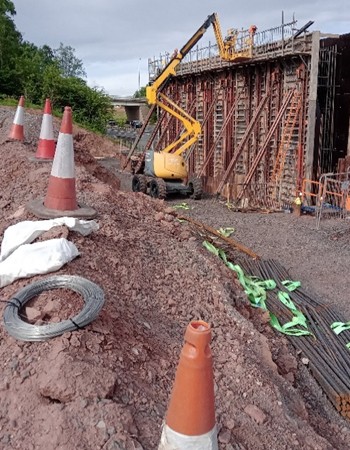 Construction of the A46 bridge