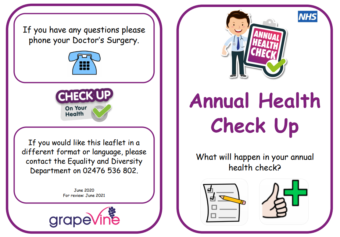 Annual Health Checks for LD over 14 flyer Coventry and Warwickshire NHS
