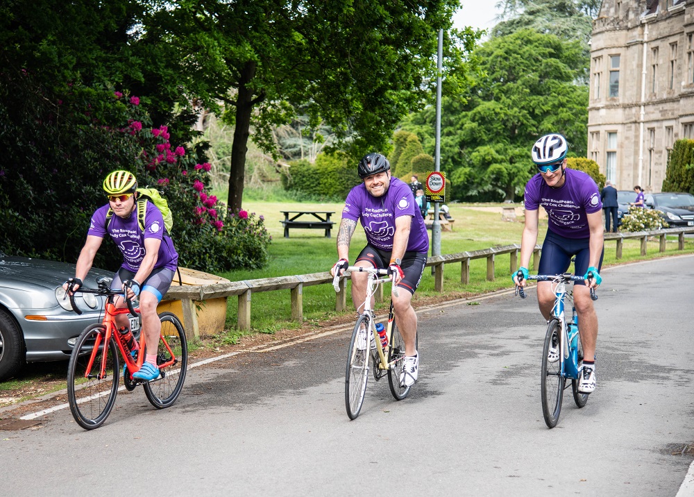 Cyclists set off on the Andy Cox Challenge