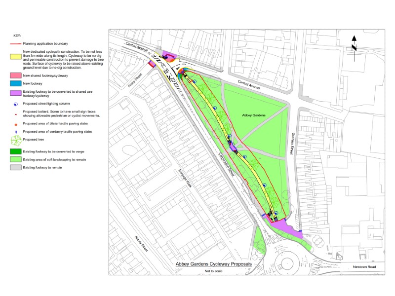 Map of Abbey Gardens cycleway proposals