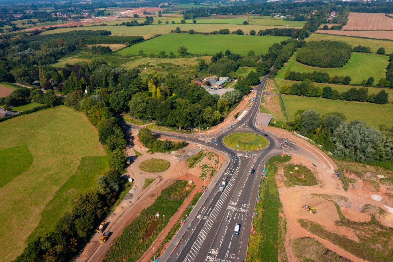 Aerial view a46 junction