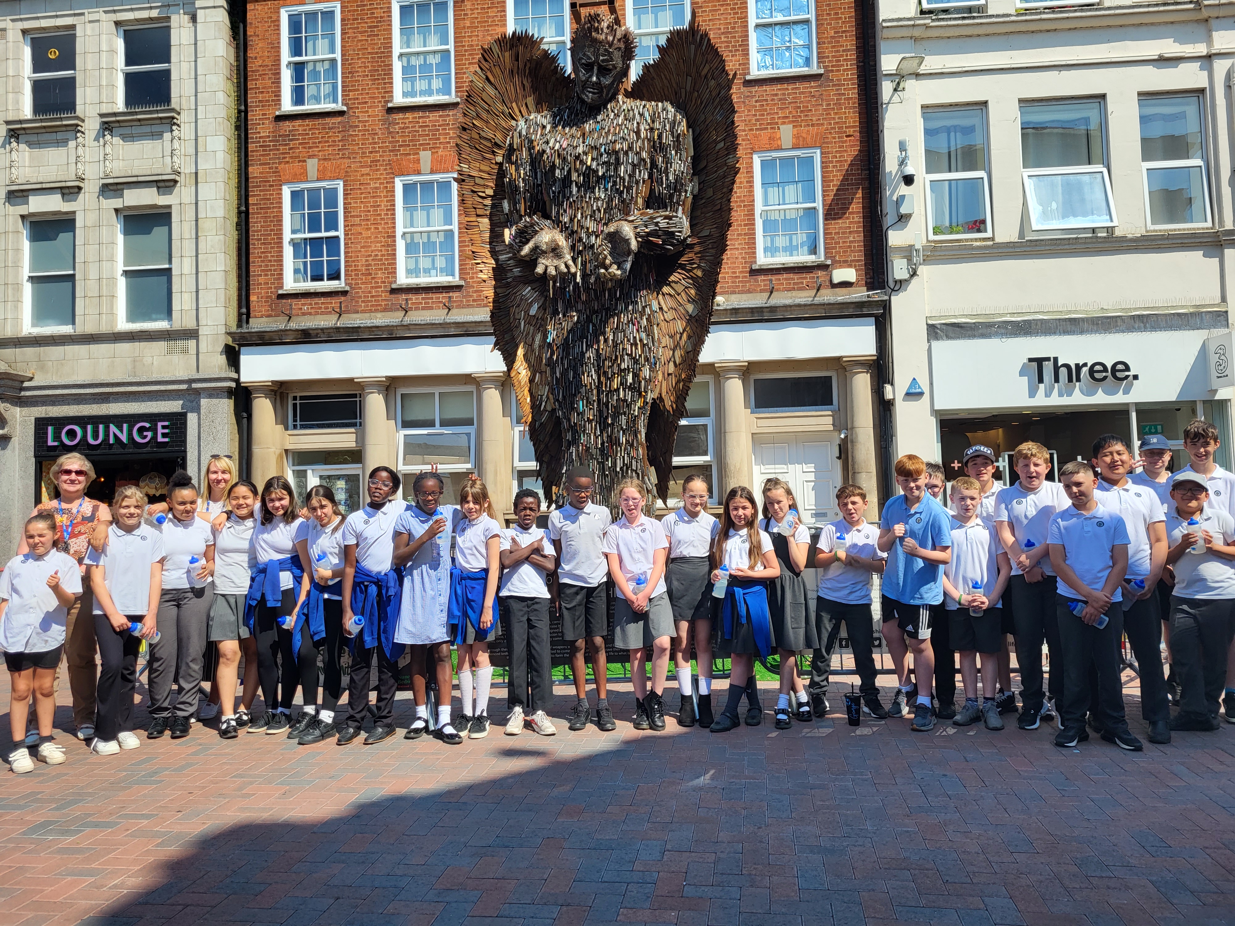 All Saints Primary School visit the Knife Angel monument