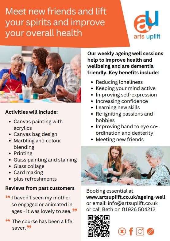 Arts Uplift flyer for Bedworth Arts and Craft event