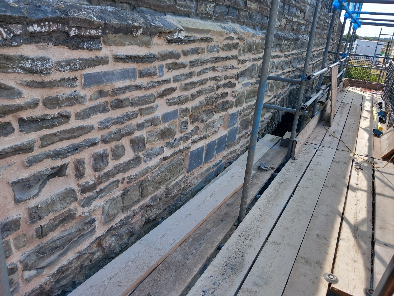 Image of restored brickwork on Bidford bridge