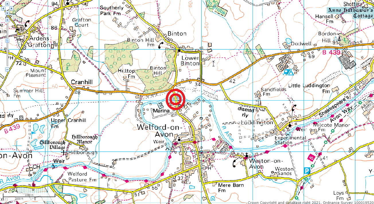 Binton Bridge Map