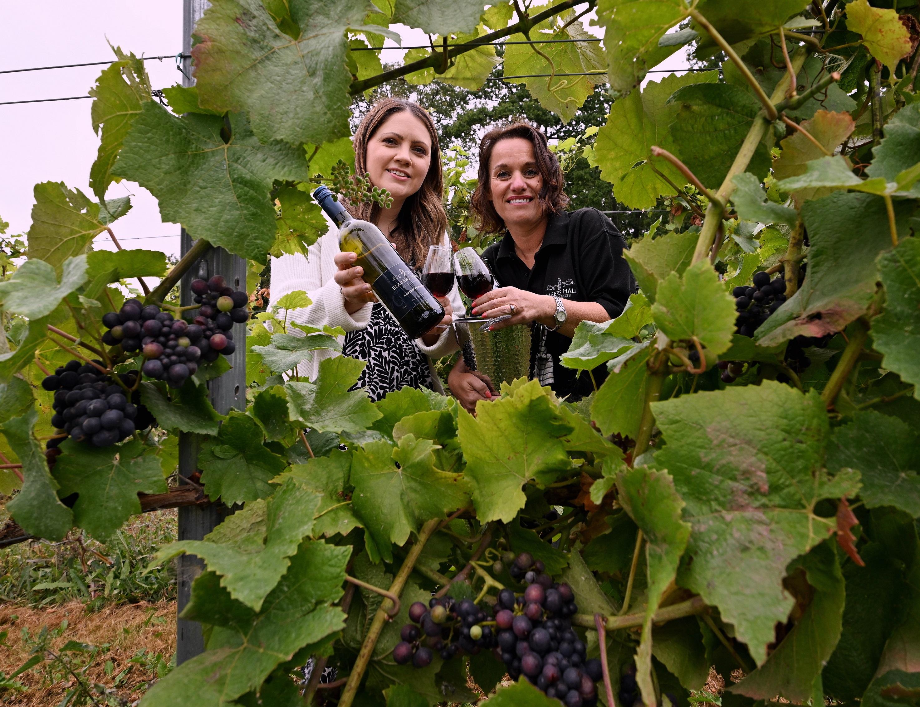 Photo (Left to Right): Rebecca Corr (Warwickshire County Council) and Adele Adams (Blabers Hall Wine Estate)