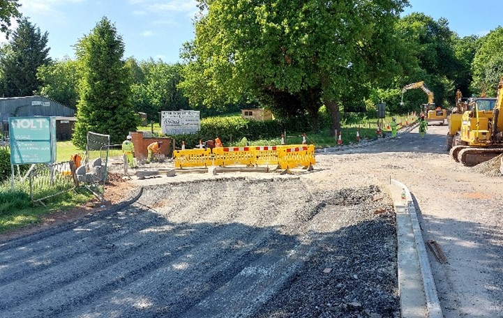 Image of entrance to Brook Farm being created