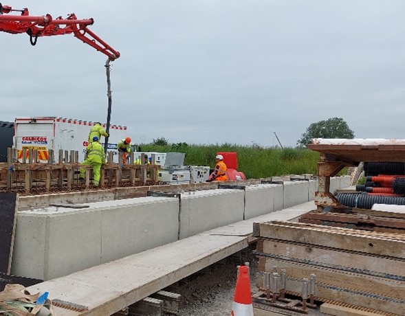 A46 Parapet concrete pour