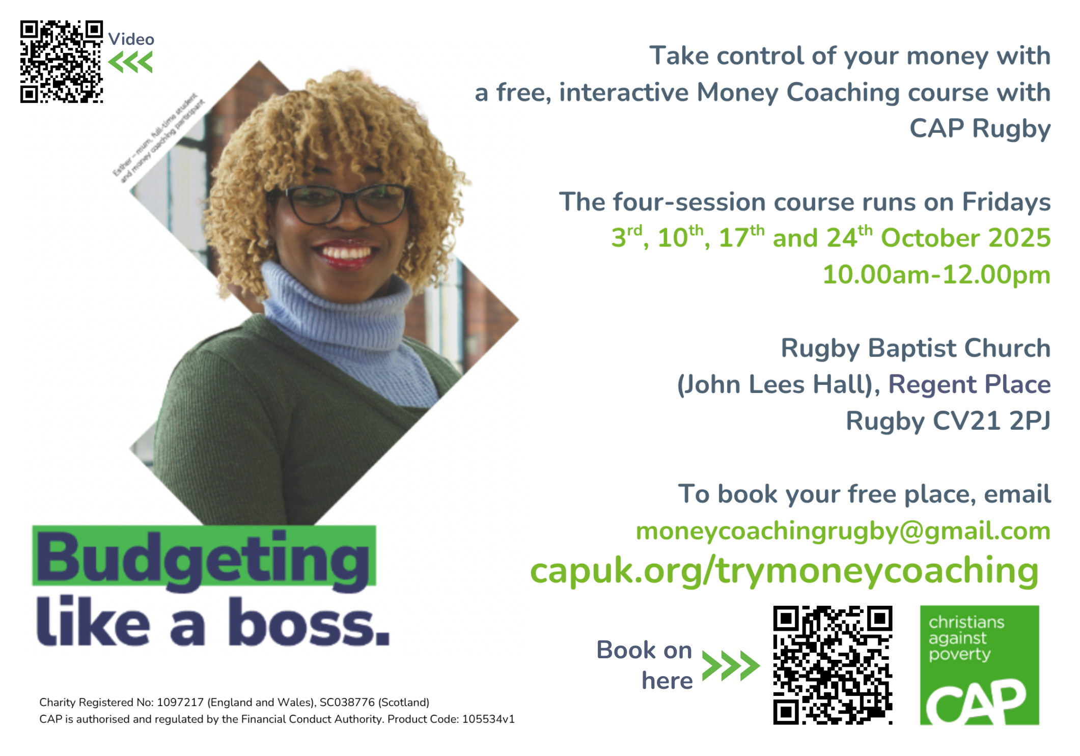 CAP Money Coaching Advert for courses in Rugby