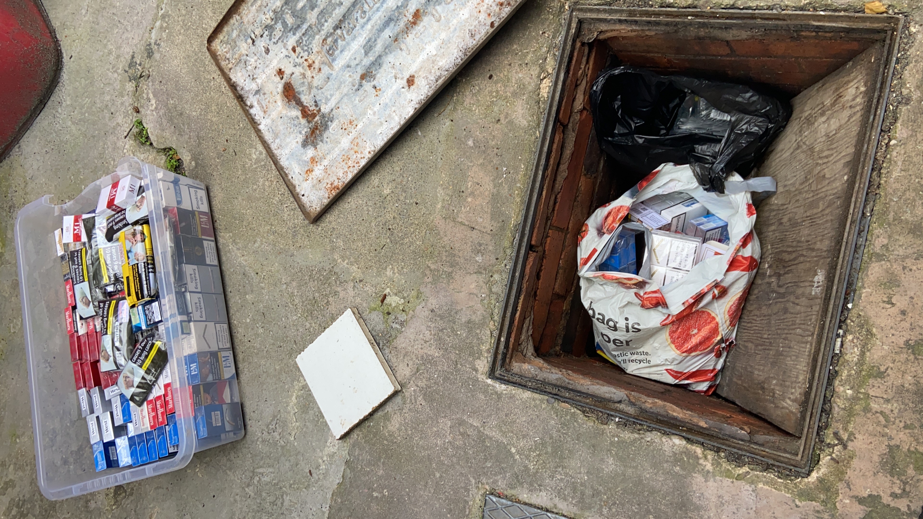 Cigs in a drain