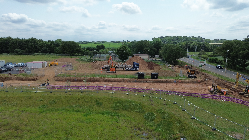 Aerial photo of new entrance to The Asps