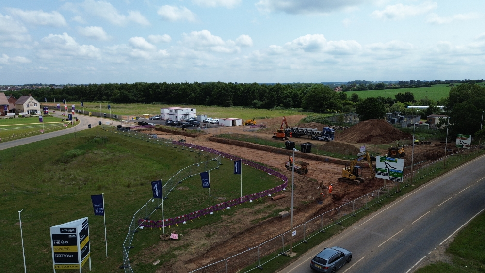 Aerial photo of new entrance to The Asps