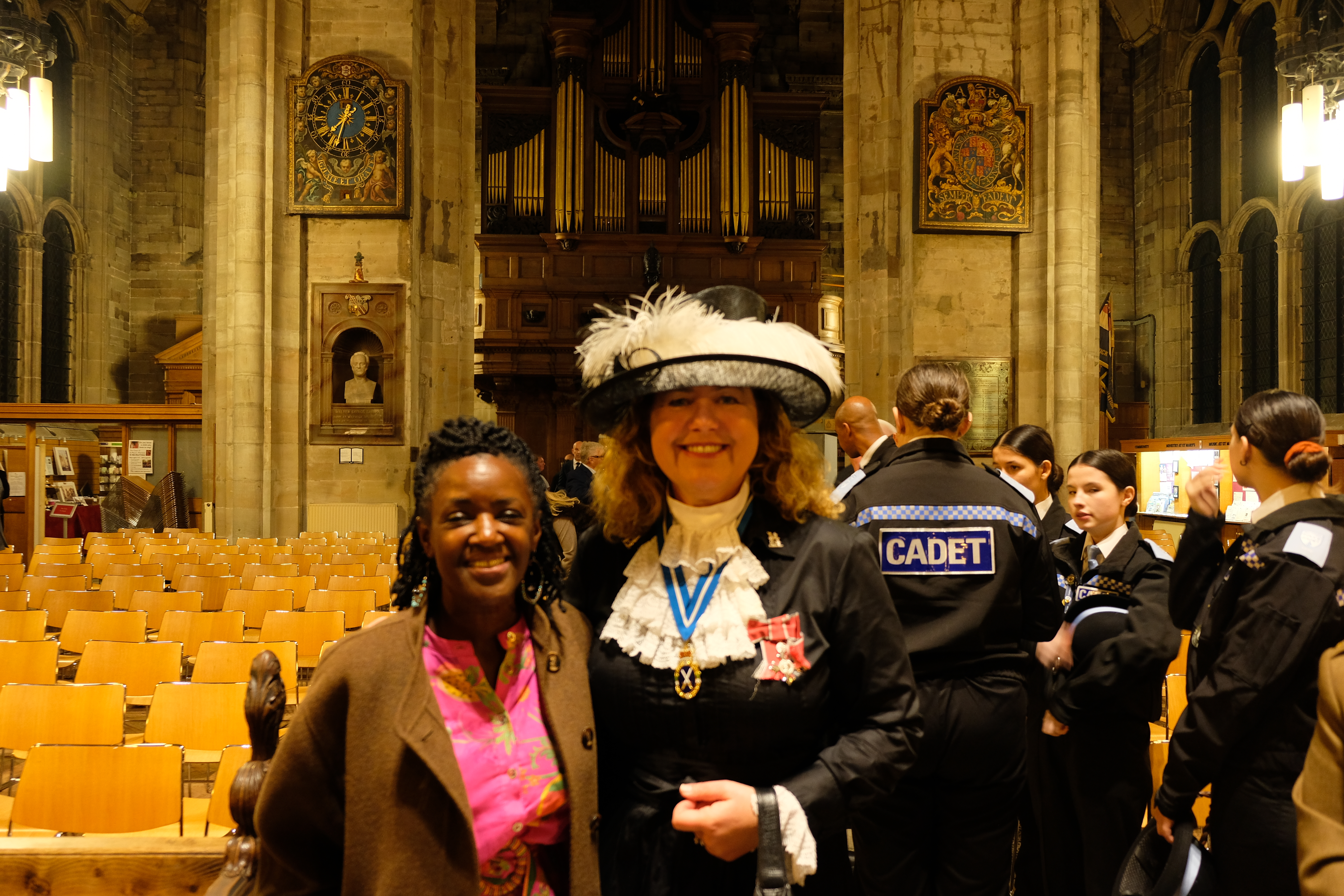 Diane Louise Jordan, left, with High Sheriff Karen Lynch, right.