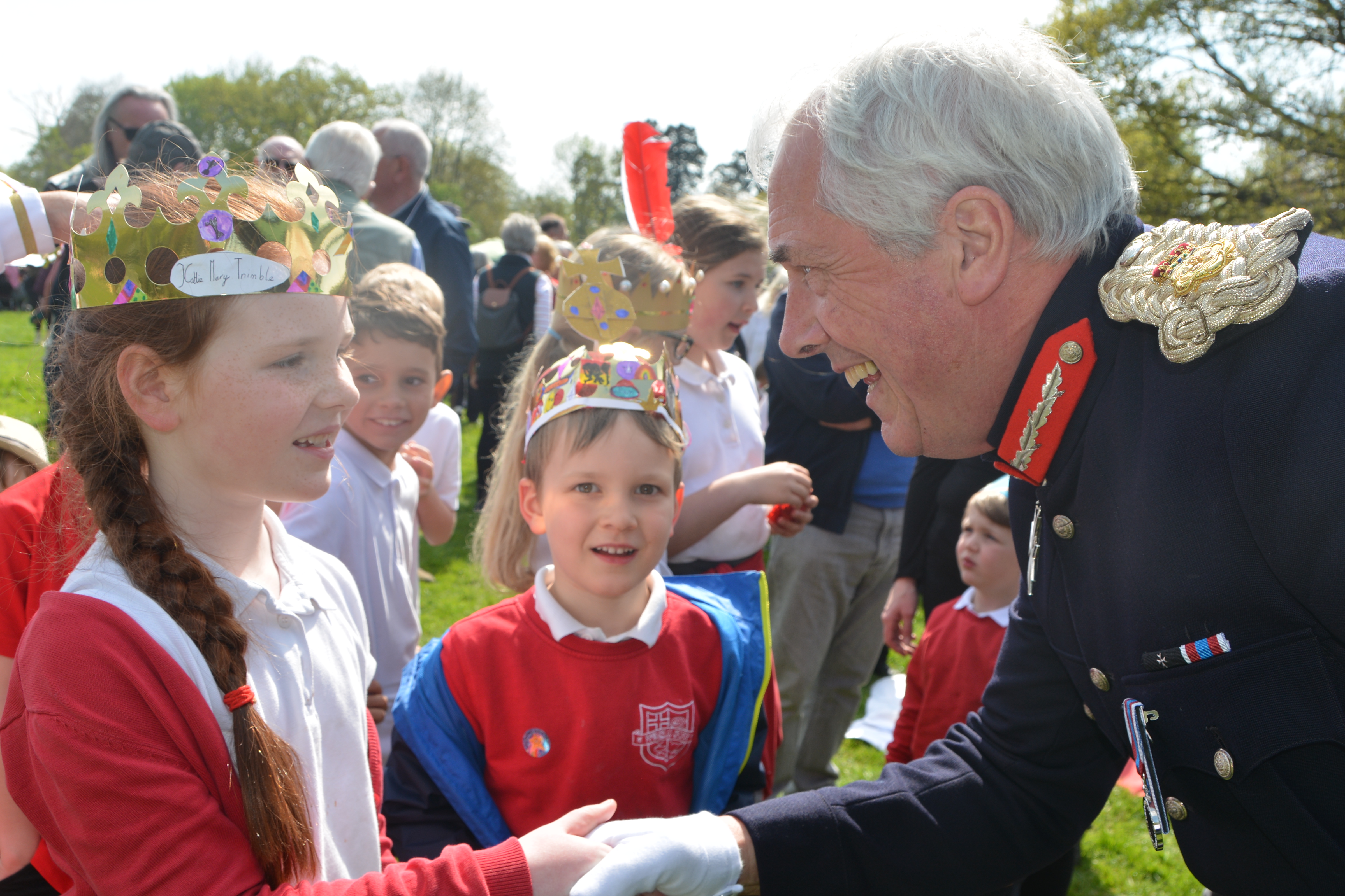 The Lord Lieutenant meeting some of the pupils of Barford St. Peter’s Primary School, Barford