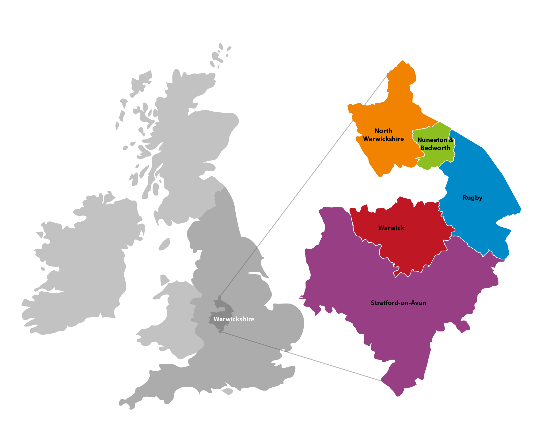 District and UK map