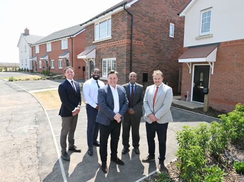 Group of people on housing estate