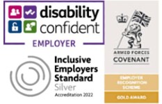 Disability confident and Armed forces covenant logo