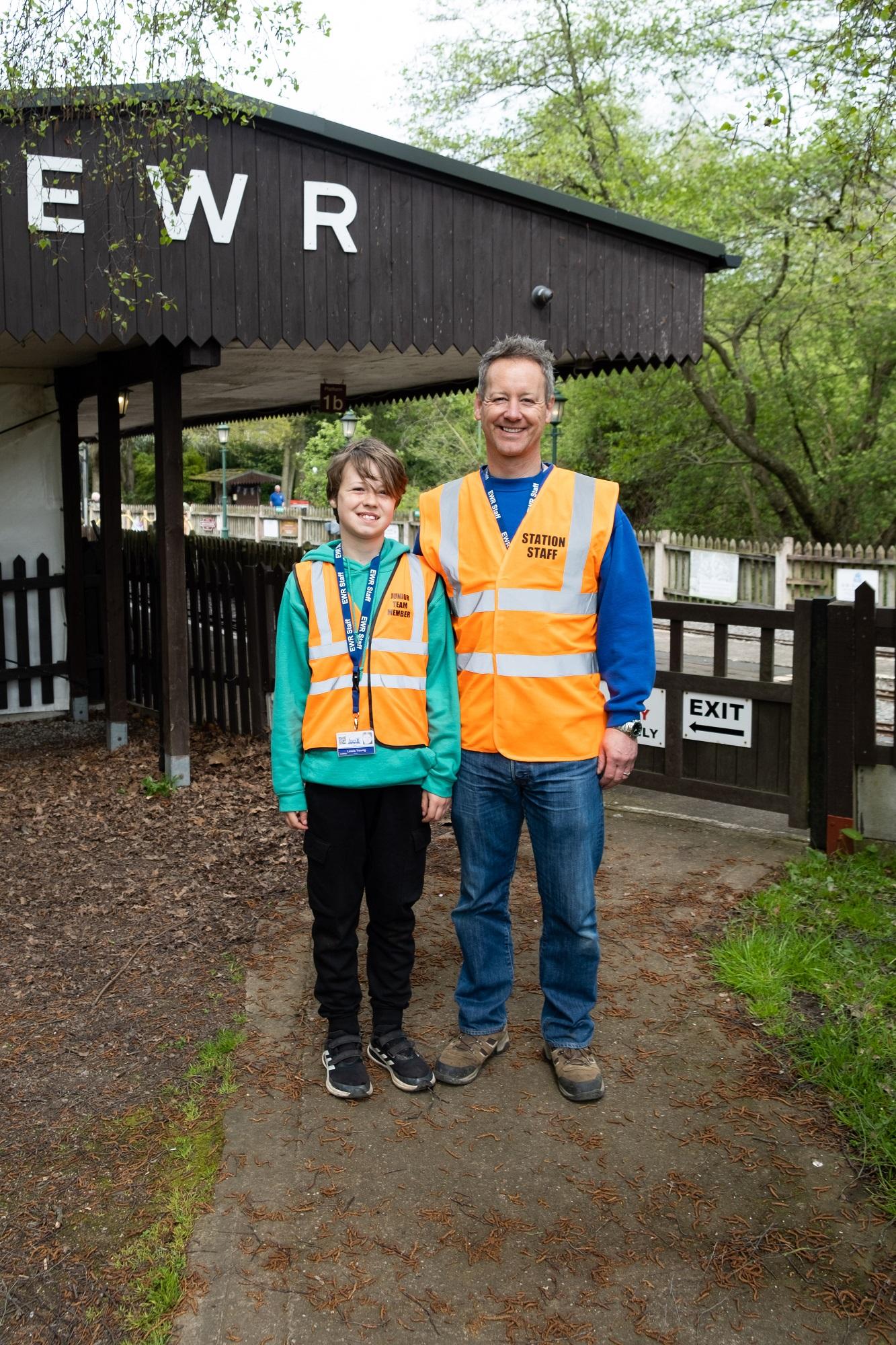 Photograph of Wayne and Lewis, volunteers at the Echills Wood Railway