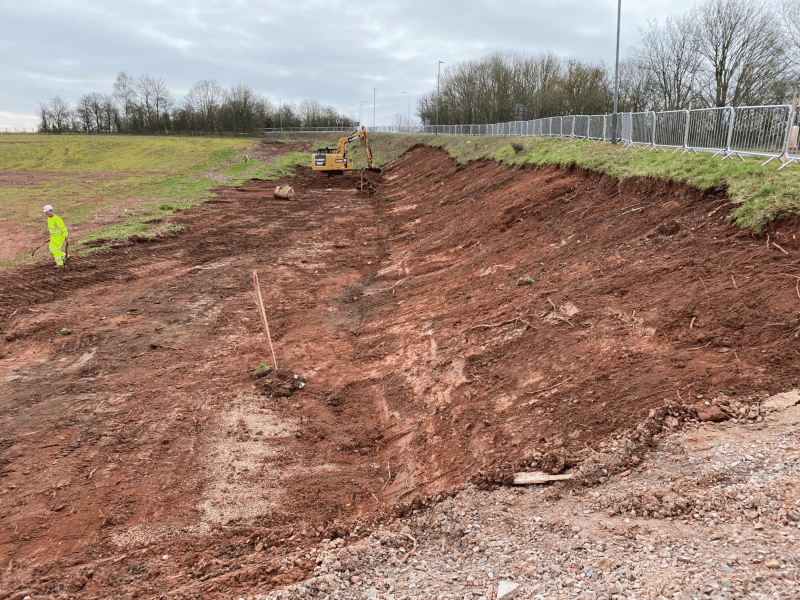 Embankment Topsoil Strip and Tree stump Clearance (Stoneleigh Road West of A46)