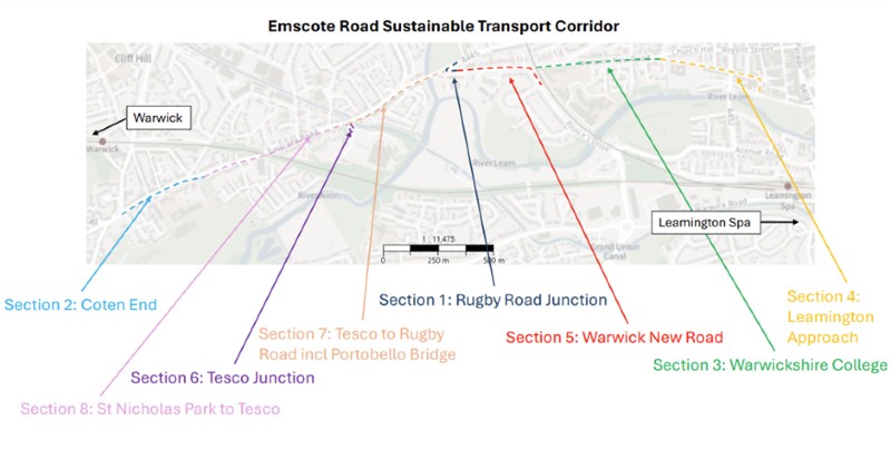 Emscote road sustainable transport corridor plan