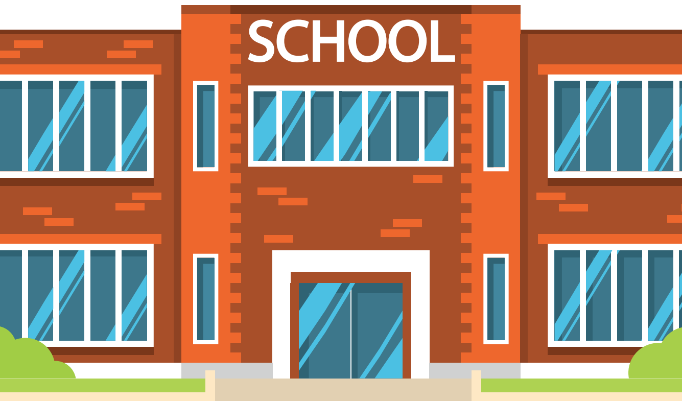 Graphic showing the front of a school building