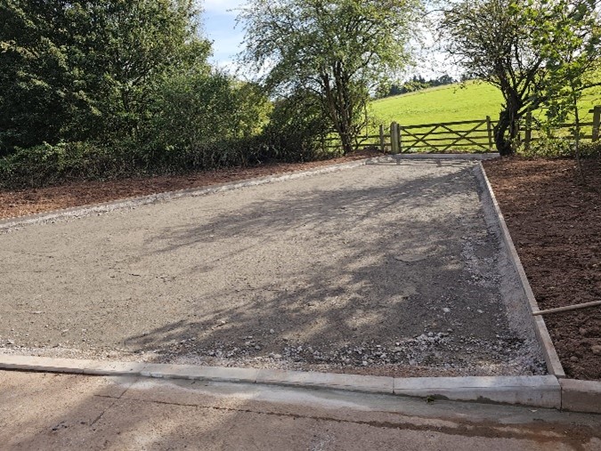 Image showing a new road being constructed to a farm gate