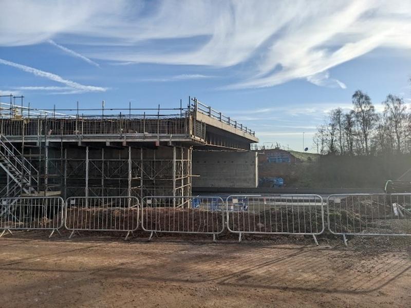 Figure 3 – New bridge deck now in place over the A46