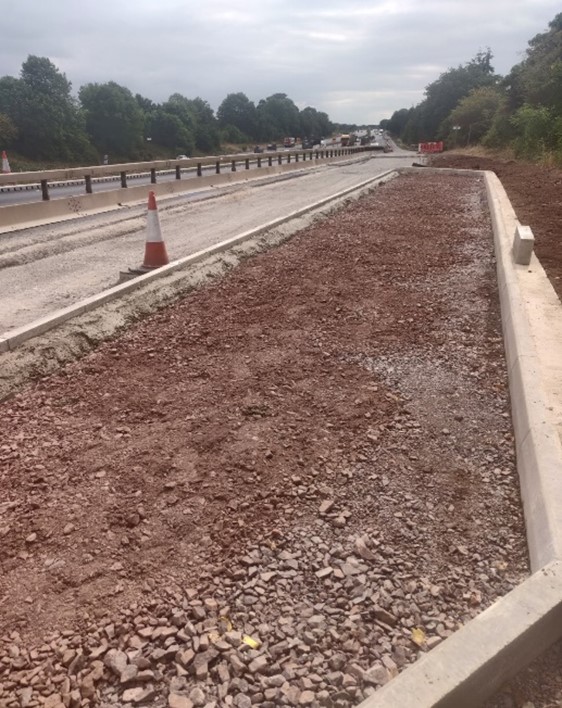Figure 1 new northbound off slip carriageway and maintenance bay