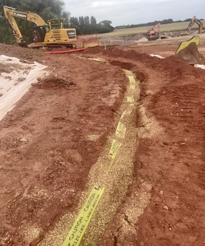 installation of traffic signal ducts in new roundabout