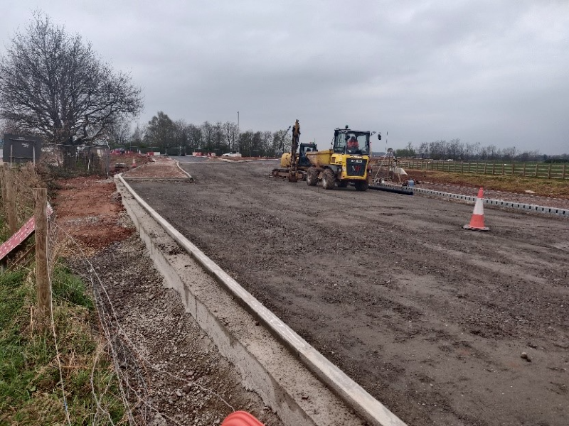 stoneleigh road east being built up with the subbase layer