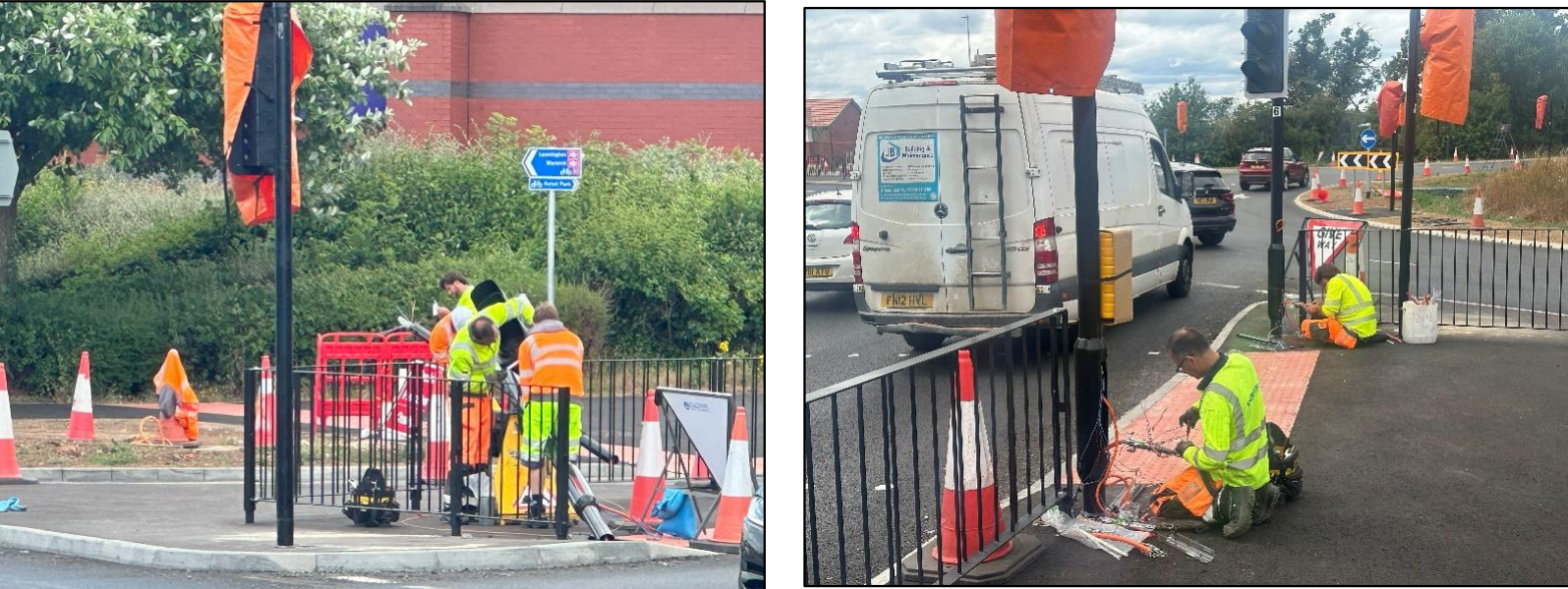 Figure 7 queensway roundabout signalisation traffic signal pole installation