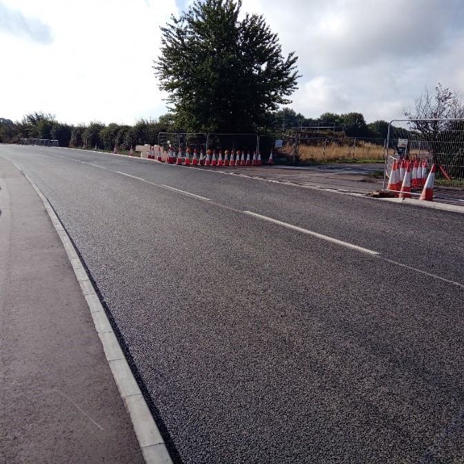 Figure 8 - carriageway resurfacing and new kerb line for Stoneleigh Road East
