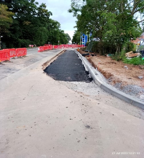 Image showing widening progress near Kenilworth School entrance