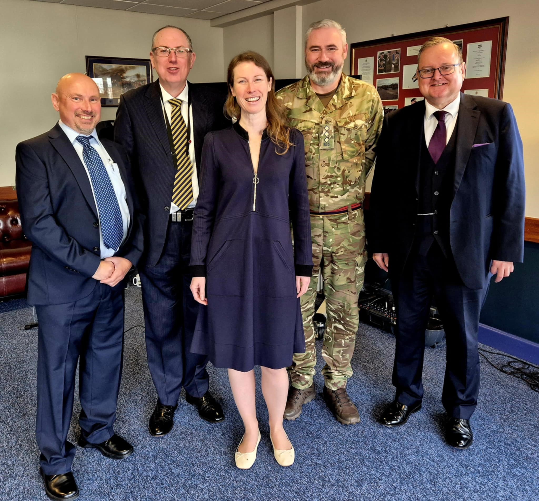 Phil Deakin, WCC, Patrick O'Brien from the MOD Covenant Team, Dr. Lisa McCance from Shared Intelligence, Capt. Steven Soper from 159 Regiment, Royal Logistic Corps and Cllr Edward Harris, Chair of WCC and Chair of CSW Armed Forces Covenant Partner