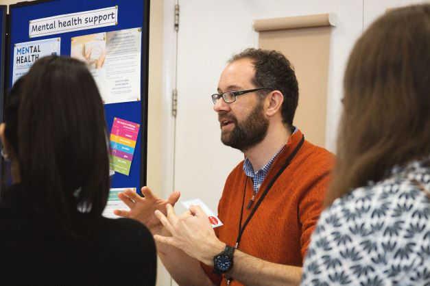 Guy Blacklock, Mental Health Social Worker at WCC talking to colleagues about the importance of supporting families with their mental health