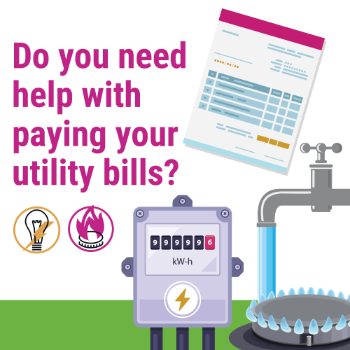 Graphic with words do you need help with paying your utility bills
