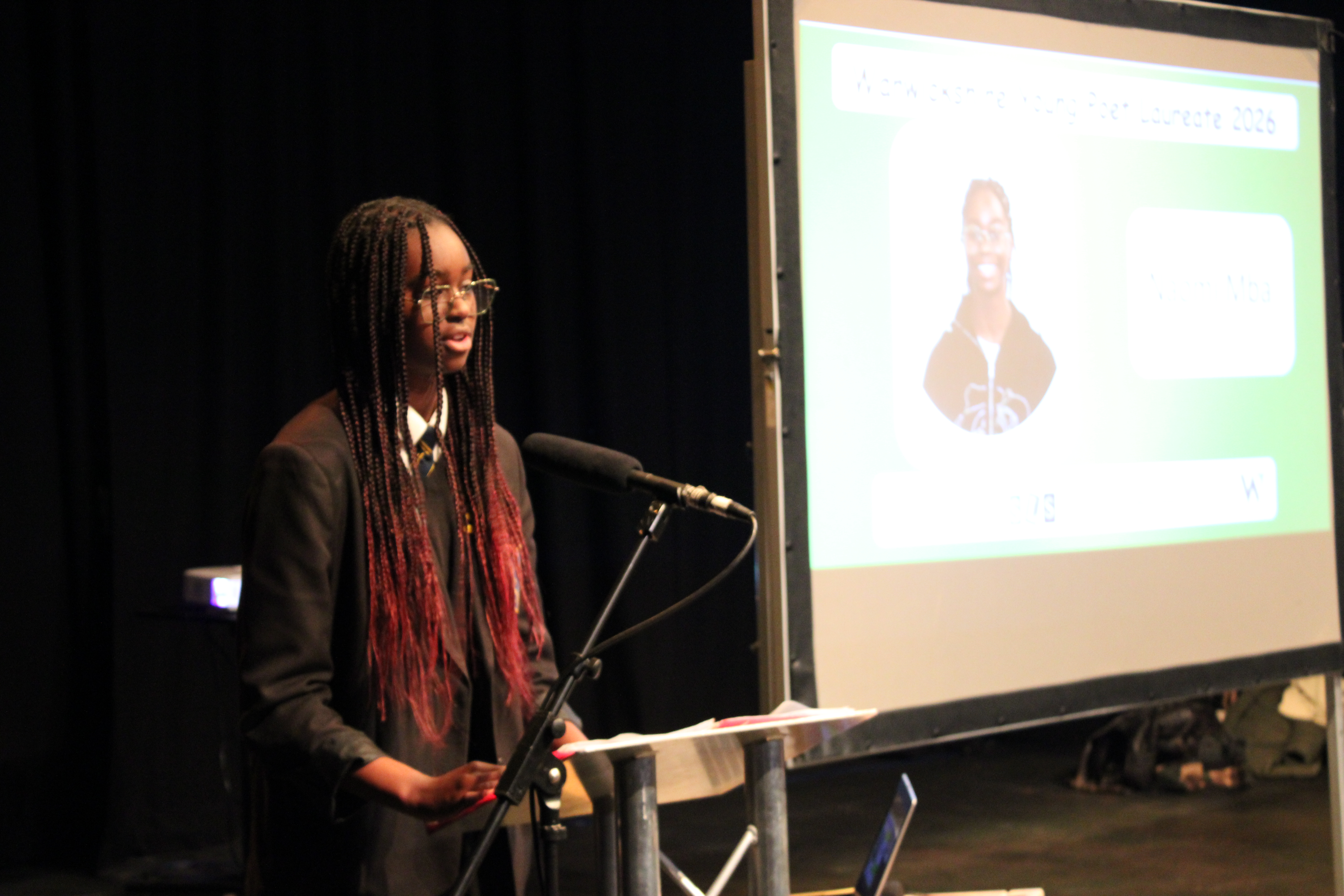 Young student presenting