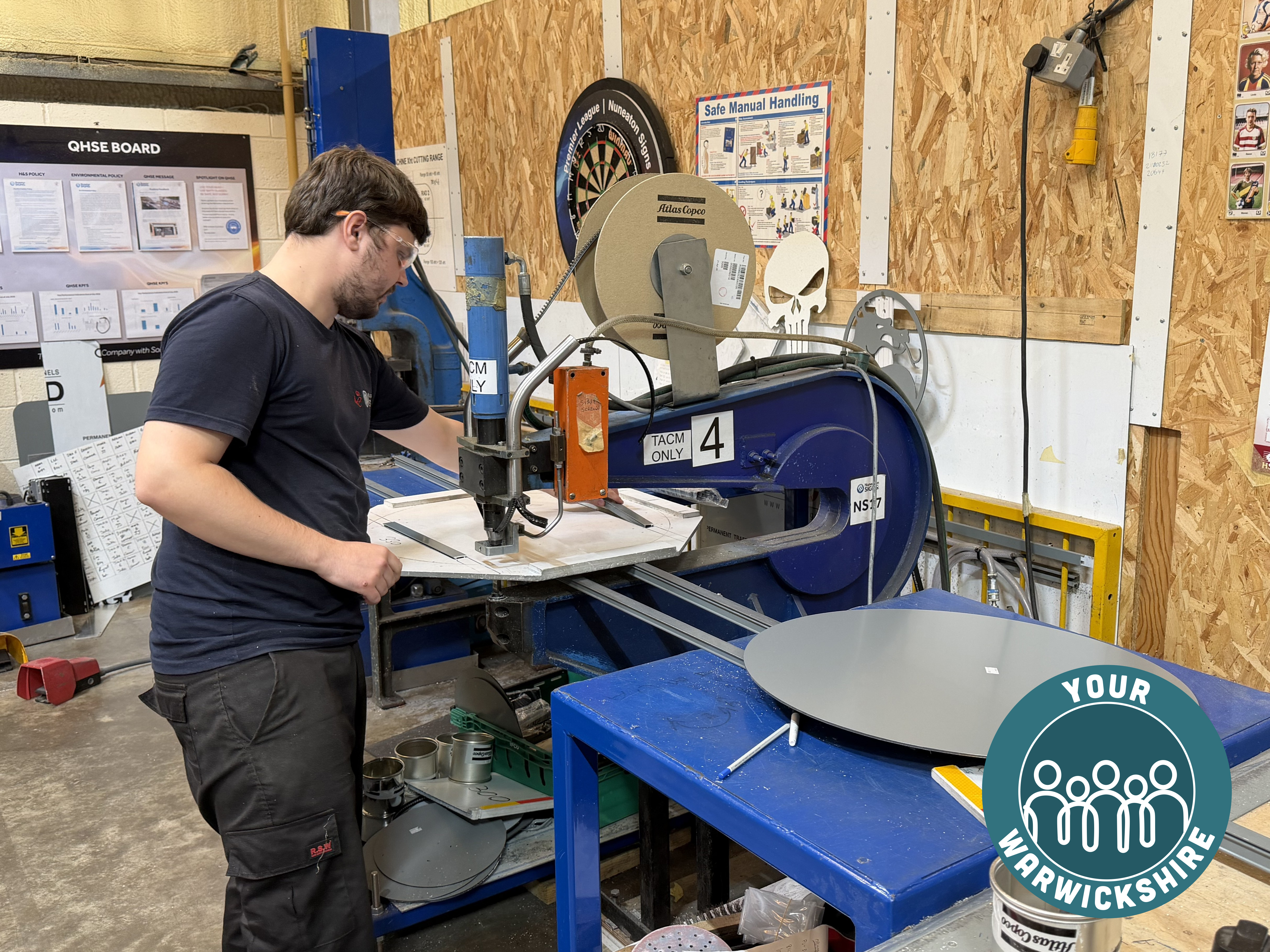 Dan busy at work at Nuneaton Signs.