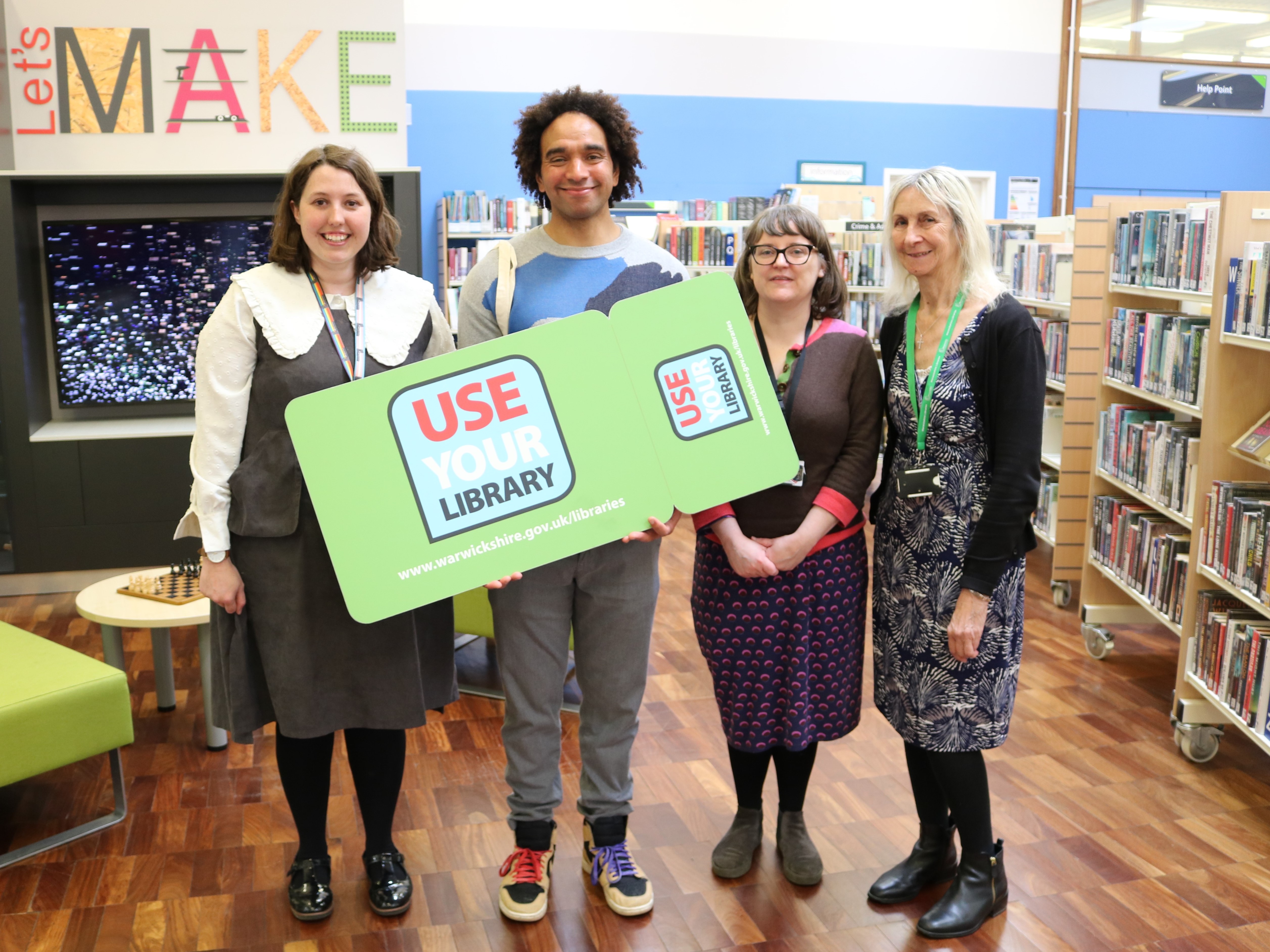 Joseph Coelho becomes a library member at Nuneaton Library.