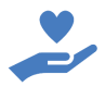 Heart in hands icon