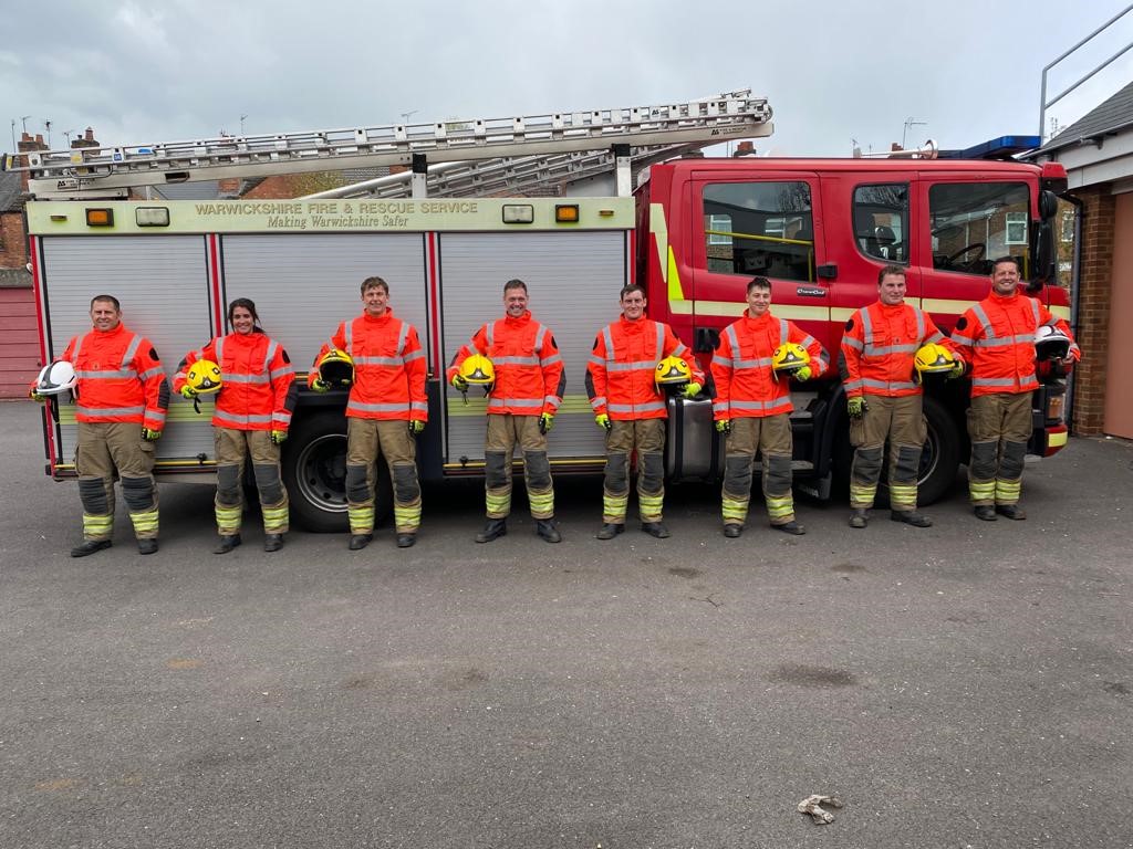 An image of Jacob Paine in uniform with his on-call colleagues