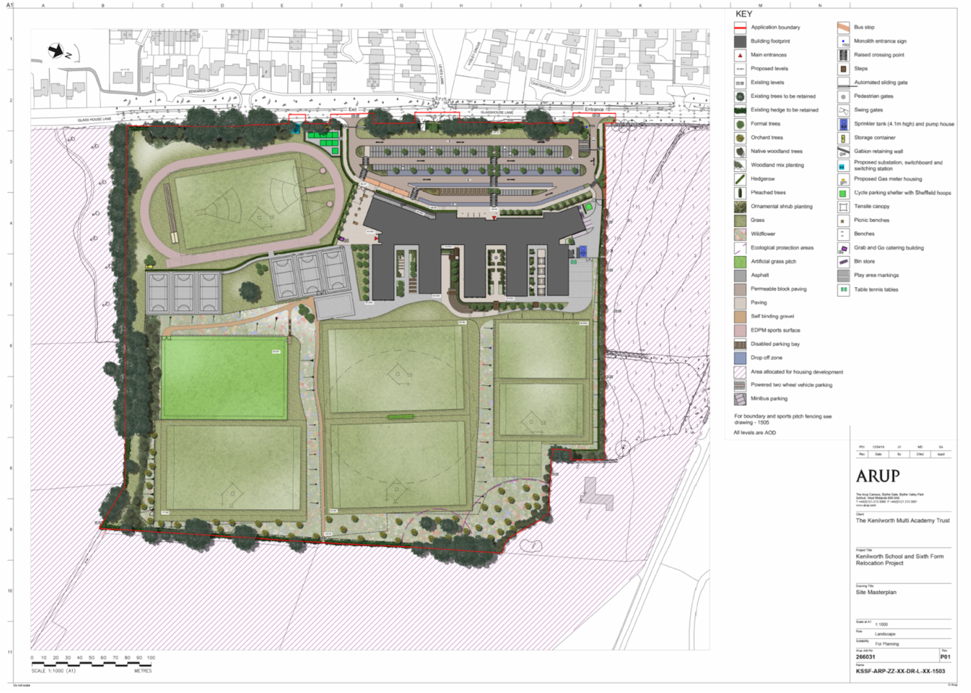 The plan for Kenilworth School