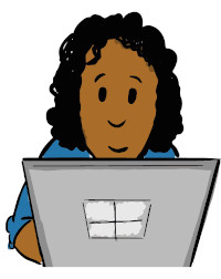 Girl at a laptop