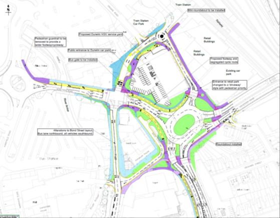 Leicester road gyratory plan