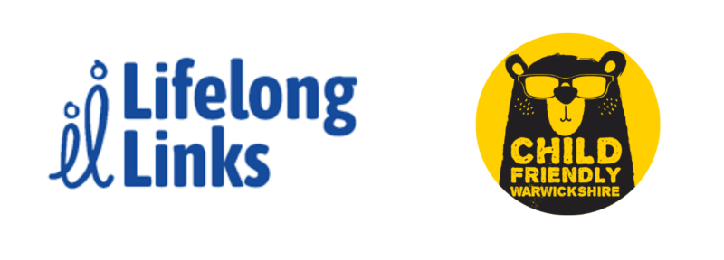 Logos for Lifelong Links and Child Friendly Warwickshire