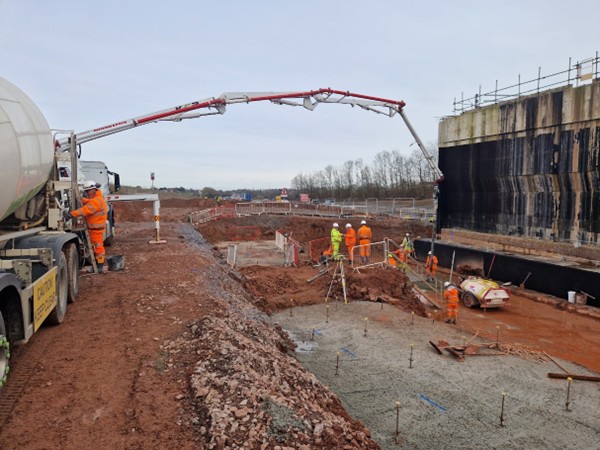 One of the cranes in operation at Stoneleigh Junction